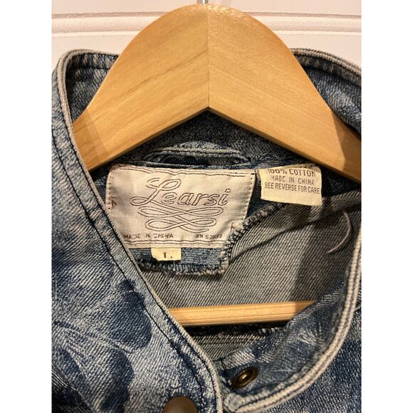 Vintage 80s patterned denim jacket - Picture 3 of 3